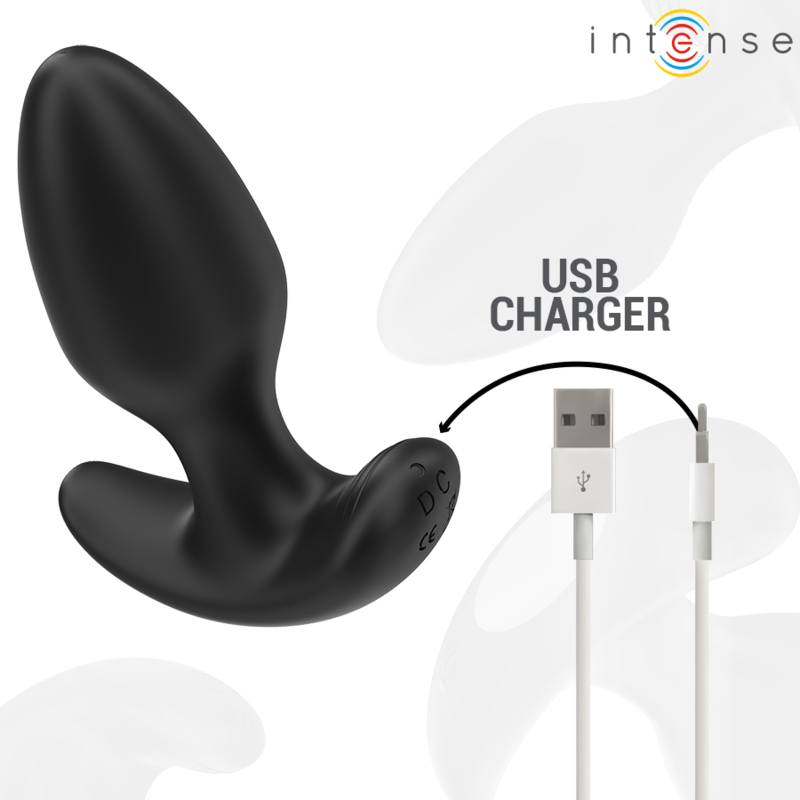 Intense Joey Anal Plug 10 Vibrationen Schwarz Fernbedienung