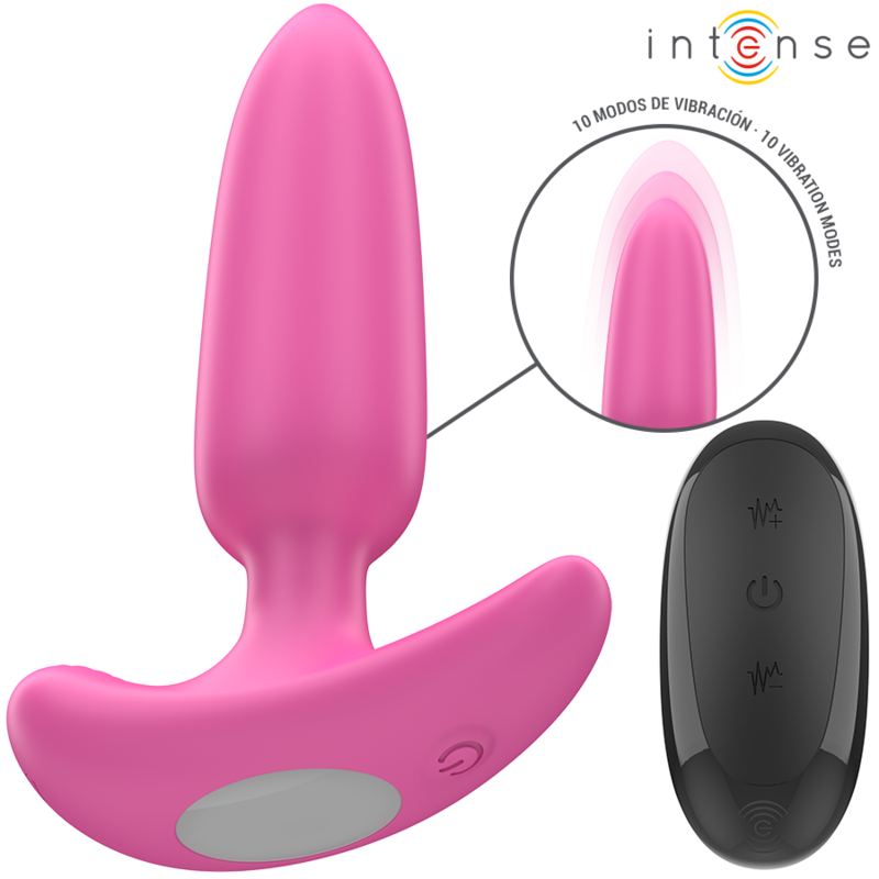 Intense Ross Anal Plug 10 Vibrationen Rosa Fernbedienung