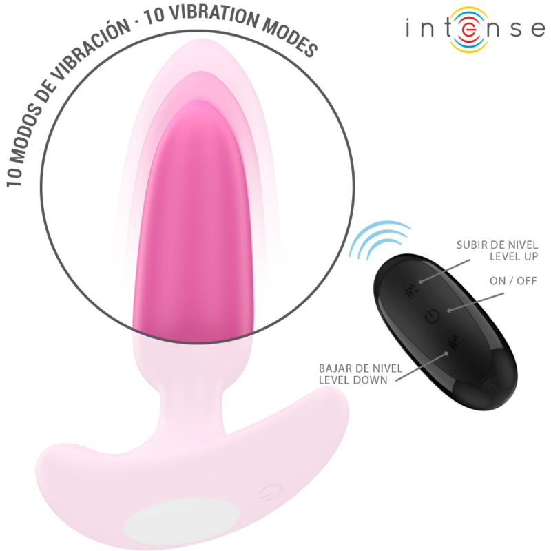 Intense Ross Anal Plug 10 Vibrationen Rosa Fernbedienung