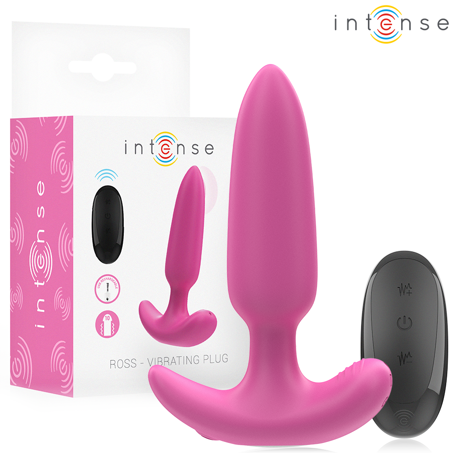 Intense Ross Anal Plug 10 Vibrationen Rosa Fernbedienung