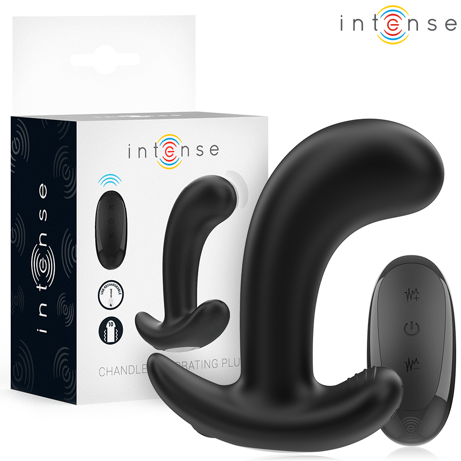 Intense Chandler Anal Plug 10 Vibrationen Schwarz Fernbedienung