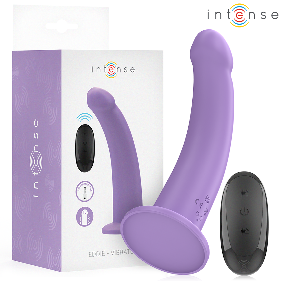 Intense Eddie Vibrator 17,5 cm 10 Vibrationen Lila Fernbedienung