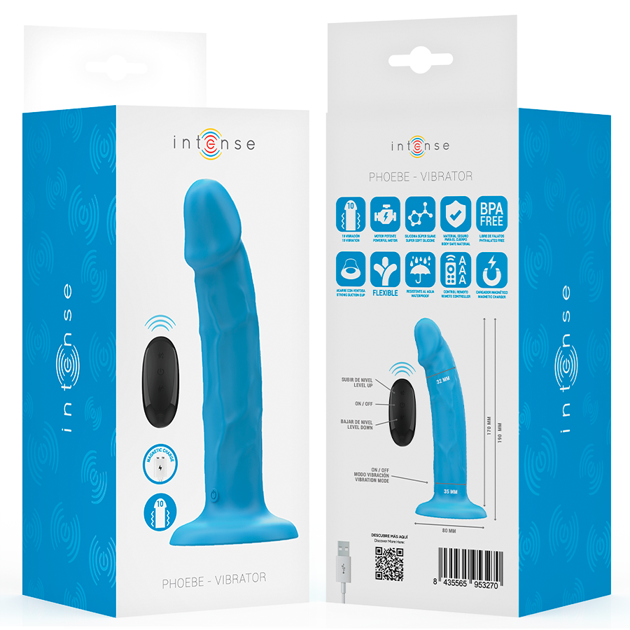 Intense Phoebe Realistischer Vibrator 10 Vibrationen Blaue
