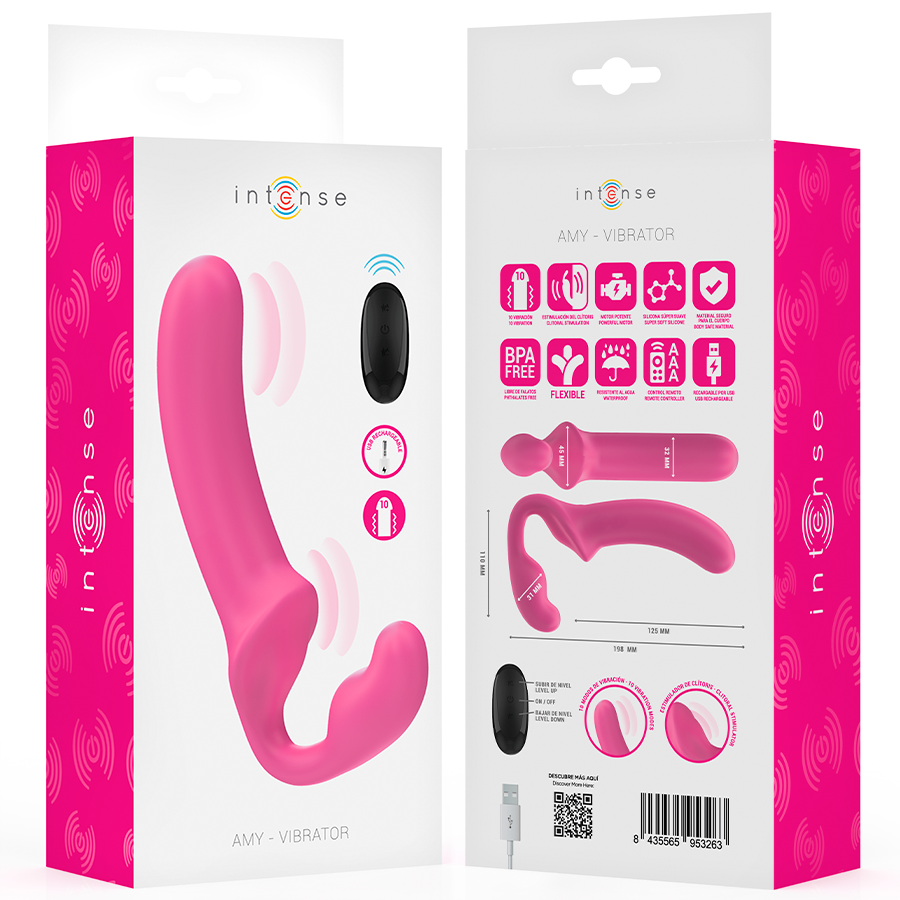 Intense Amy Doppelvibrator 20 cm Rosa Fernbedienung