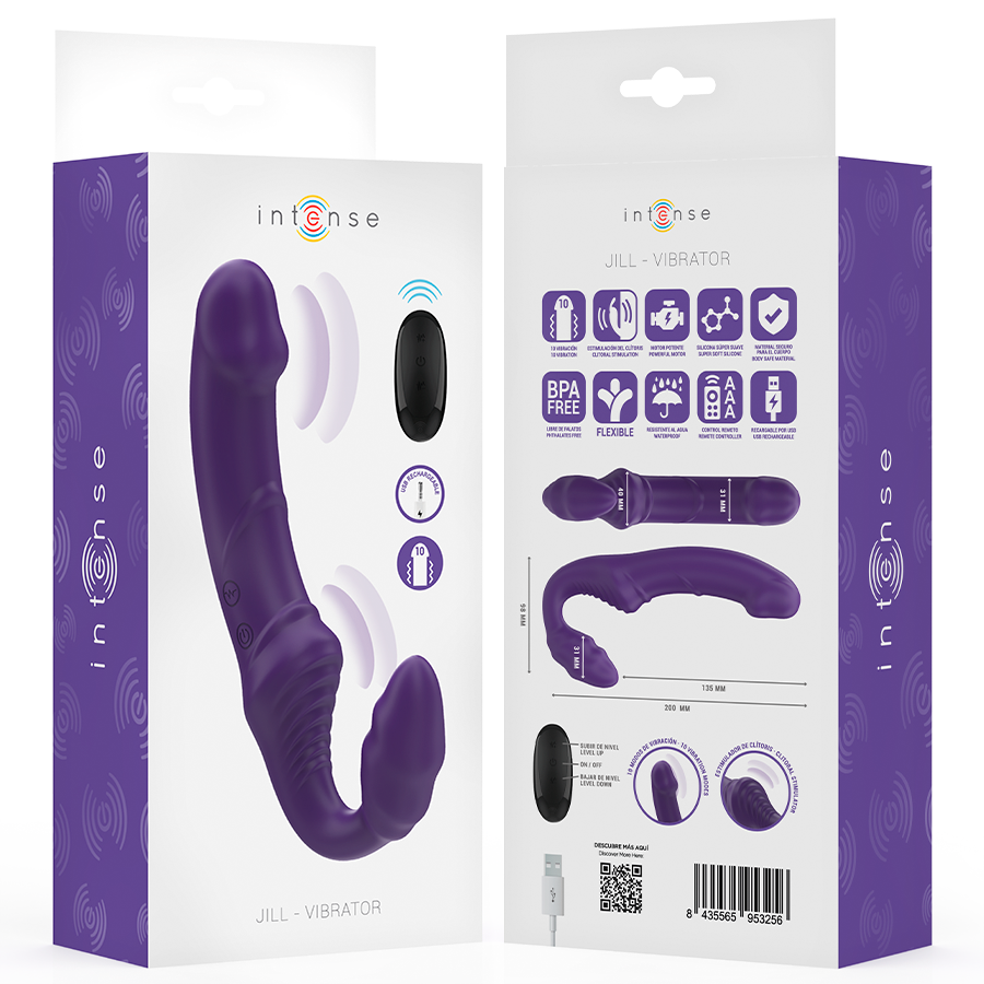 Intense Jill Doppelvibrator 20 cm Lila Fernbedienung