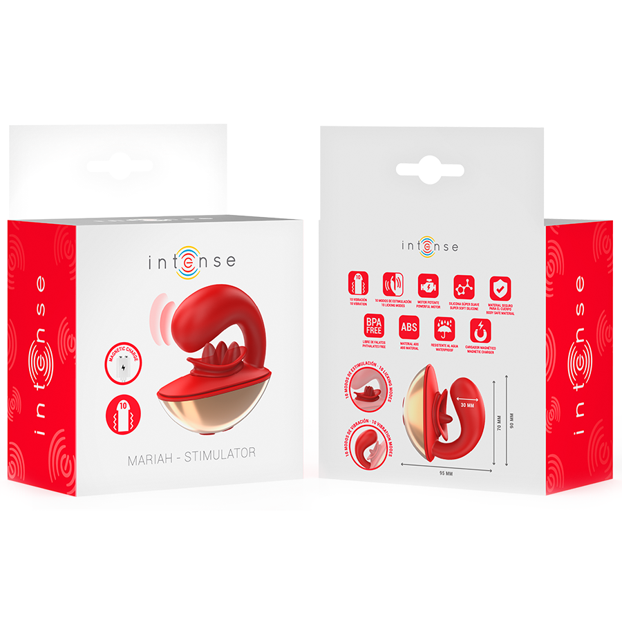 Intense Mariah Vibrator & Stimulator in U-form 10 Vibrationen Rot