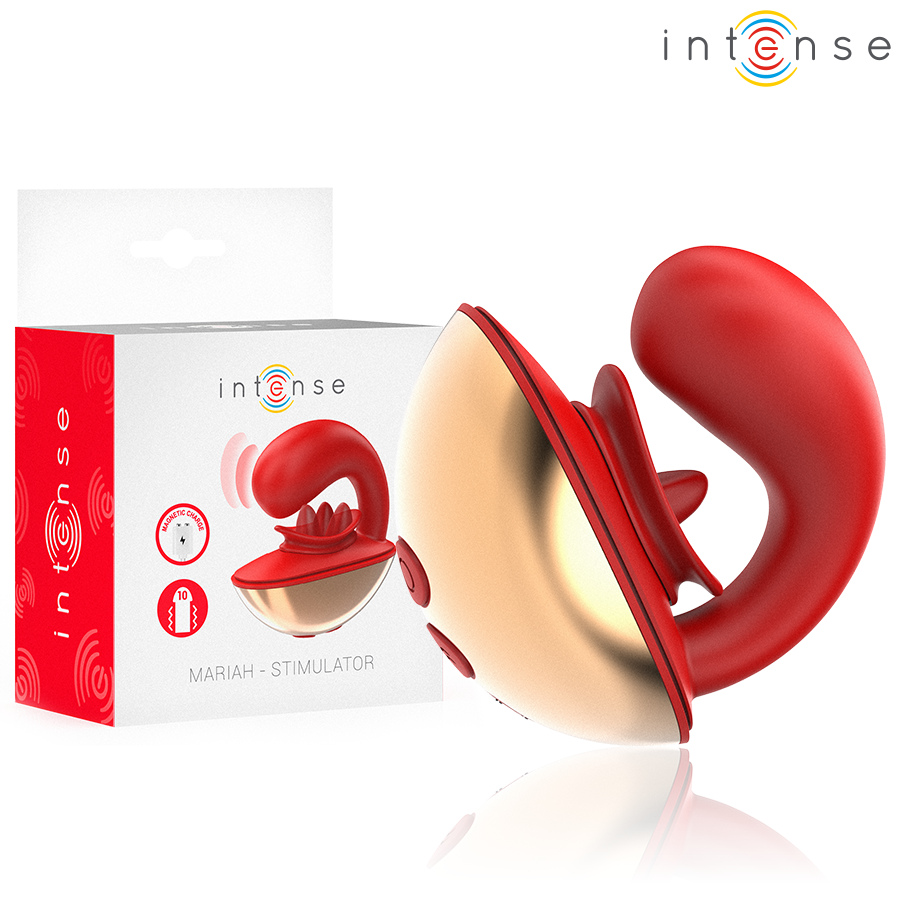 Intense Mariah Vibrator & Stimulator in U-form 10 Vibrationen Rot