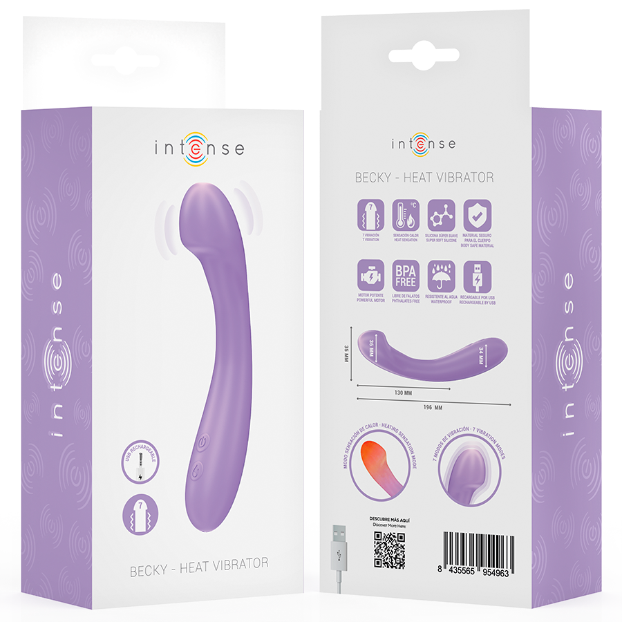 Intense Becky Vibrator 19 cm Heizbar 7 Vibrationen Lila