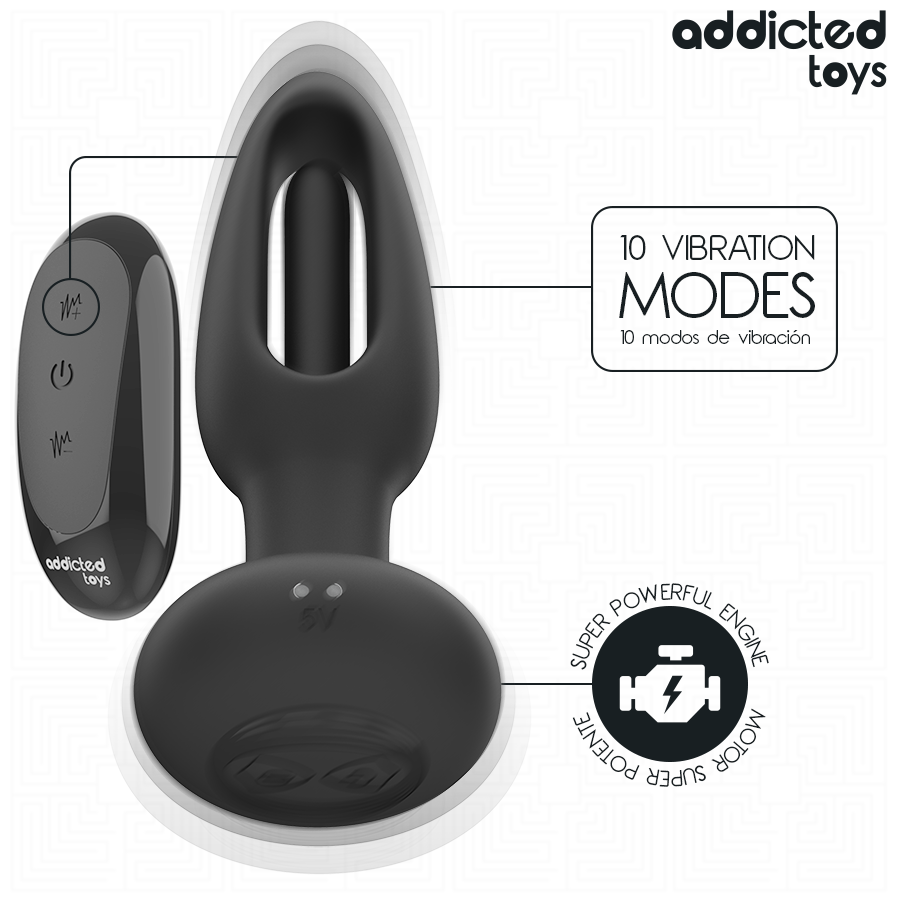 Addicted Analplug mit Vibrierender Zunge und Fernbedienung