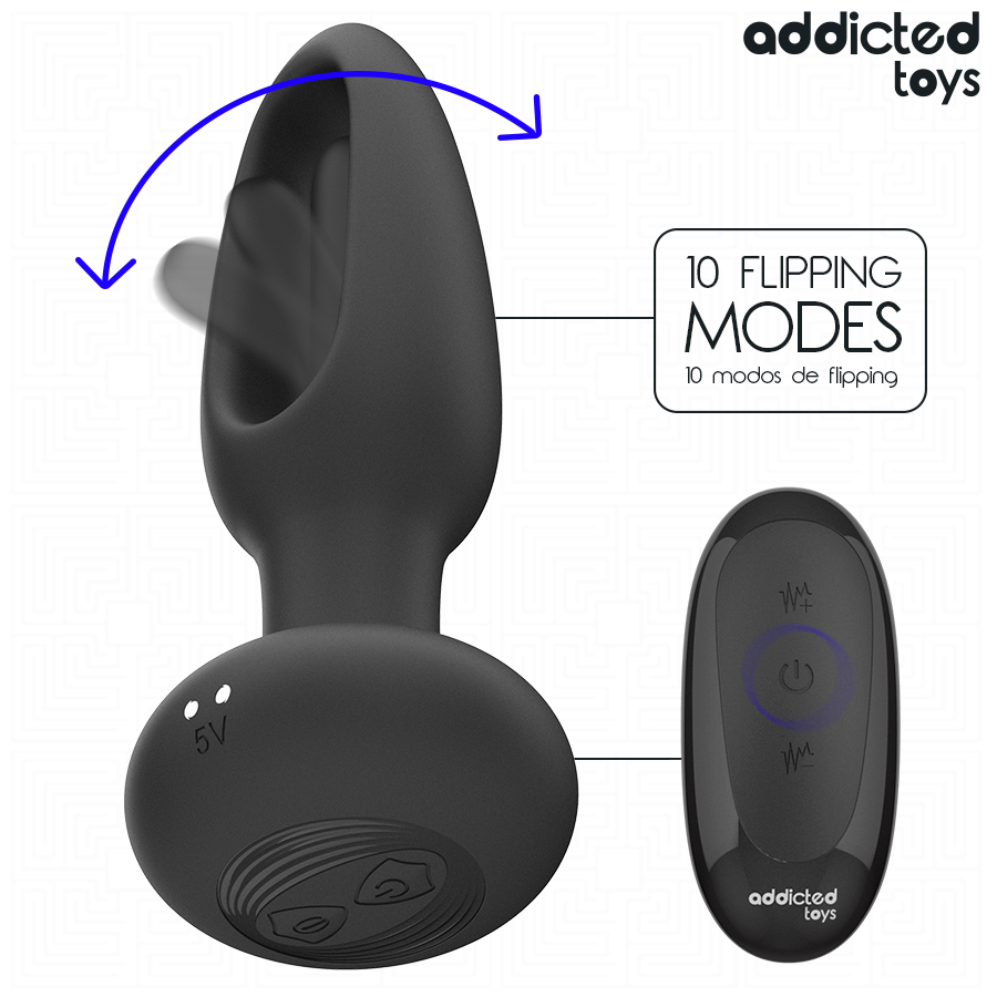 Addicted Analplug mit Vibrierender Zunge und Fernbedienung
