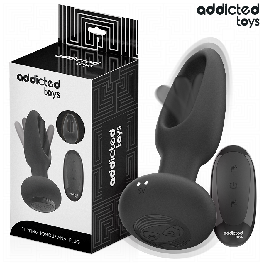 Addicted Analplug mit Vibrierender Zunge und Fernbedienung