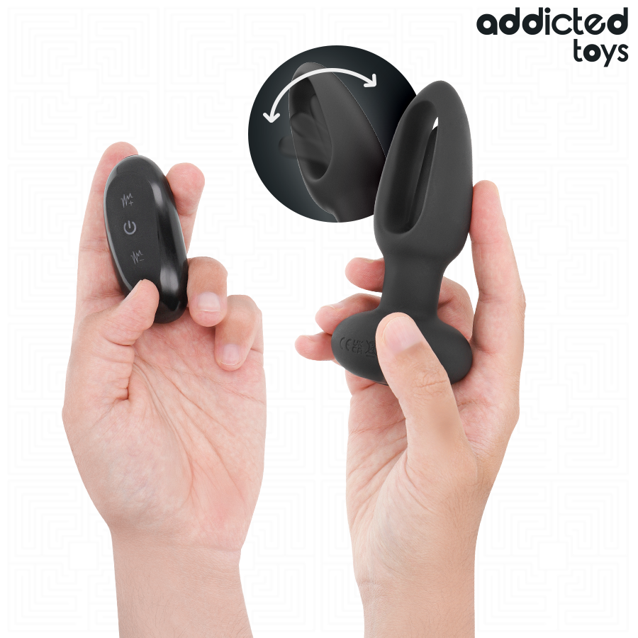 Addicted Analplug mit Vibrierender Zunge und Fernbedienung