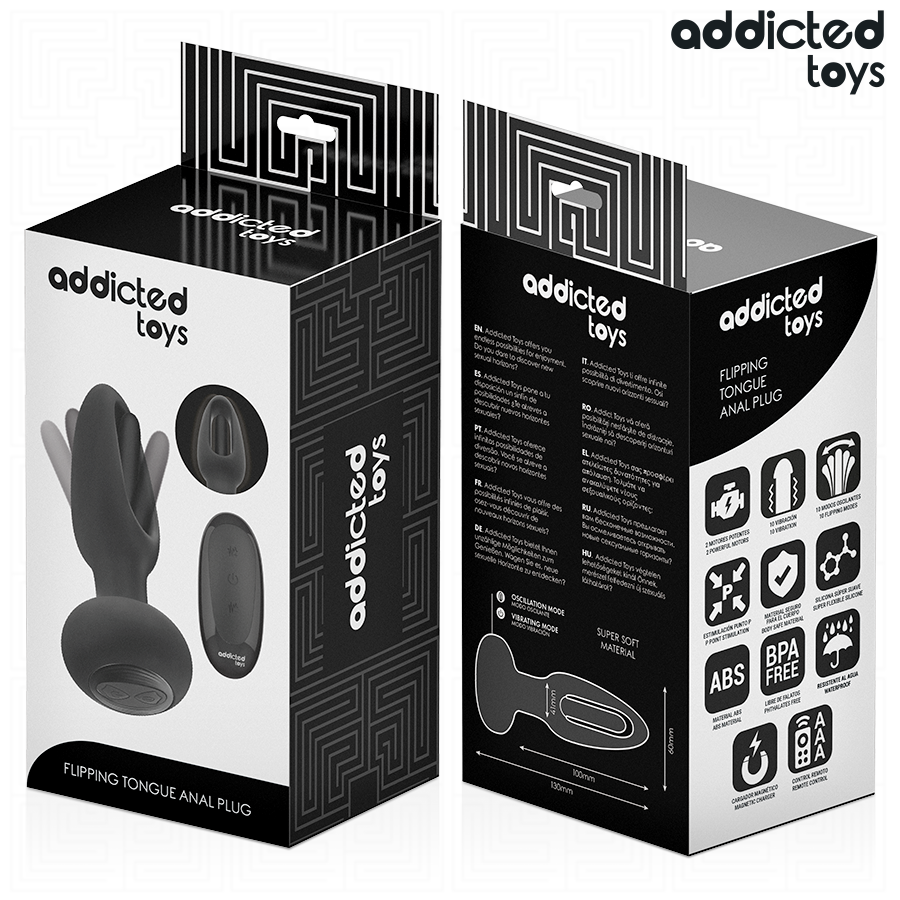 Addicted Analplug mit Vibrierender Zunge und Fernbedienung