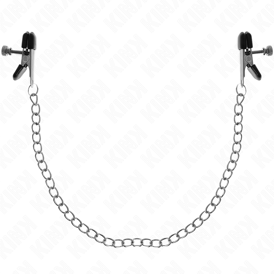 Kink Flache Kette Nippelklemmen Silber 34 cm