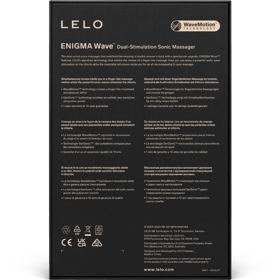 LELO Enigma Wave Dreifach-Vibrationsmassager – Schwarz