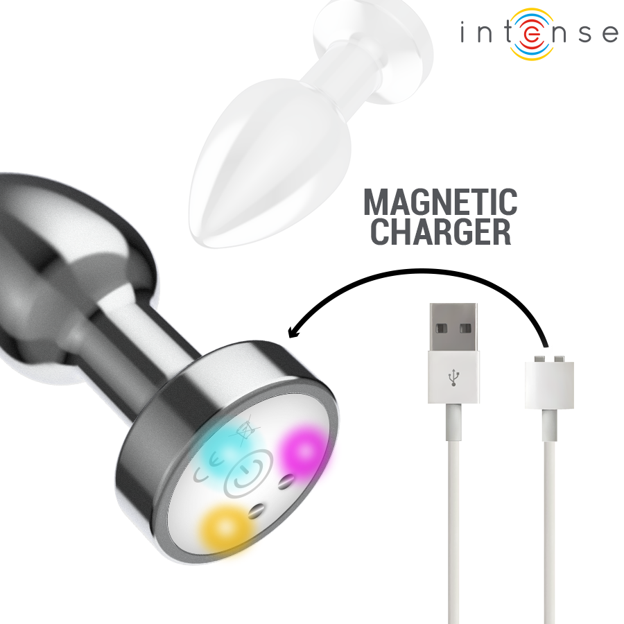 Intense Vibrierender Metall-Analplug – LED, FB, Gr. 2