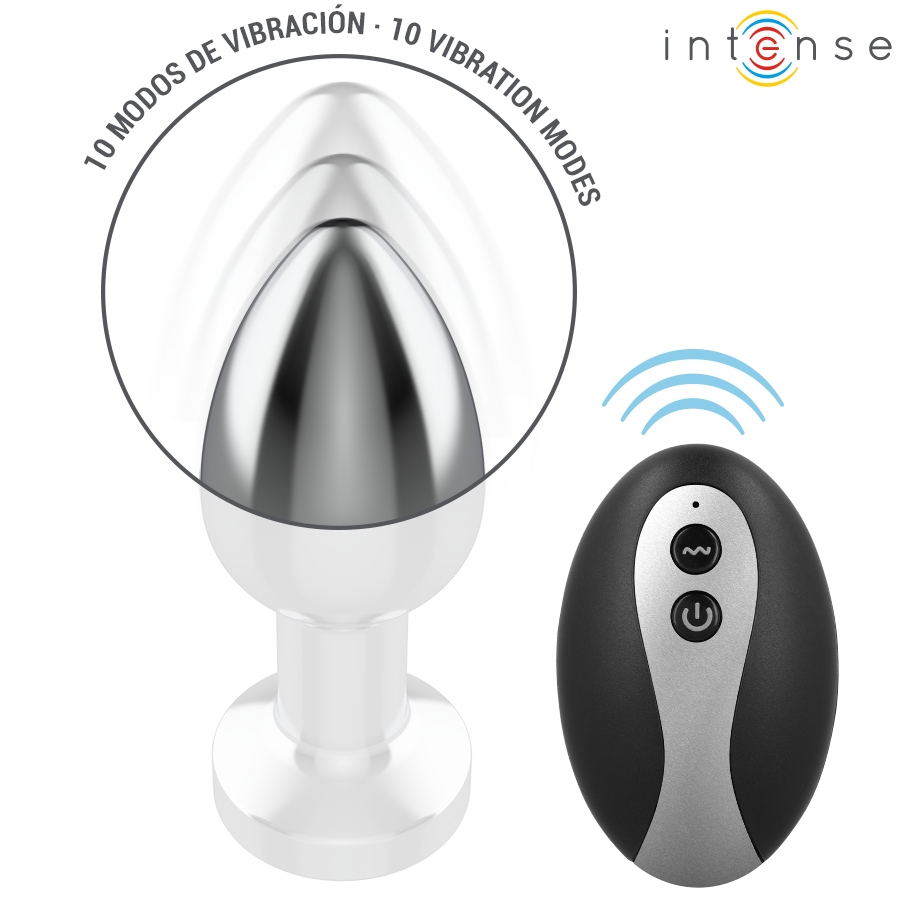 Intense Vibrierender Metall-Analplug – LED, FB, Gr. 2