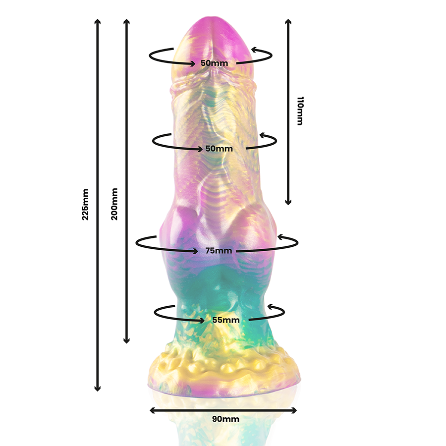 Epic – Iris Dildo mit Regenbogenfarbenen Hoden der Vergnügung