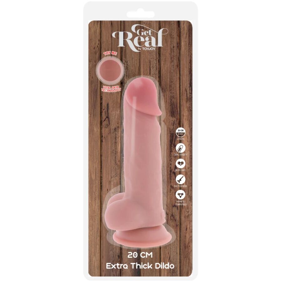 Get Real Deluxe Realistischer Dildo – Hoden, Extra Dick, 20 cm
