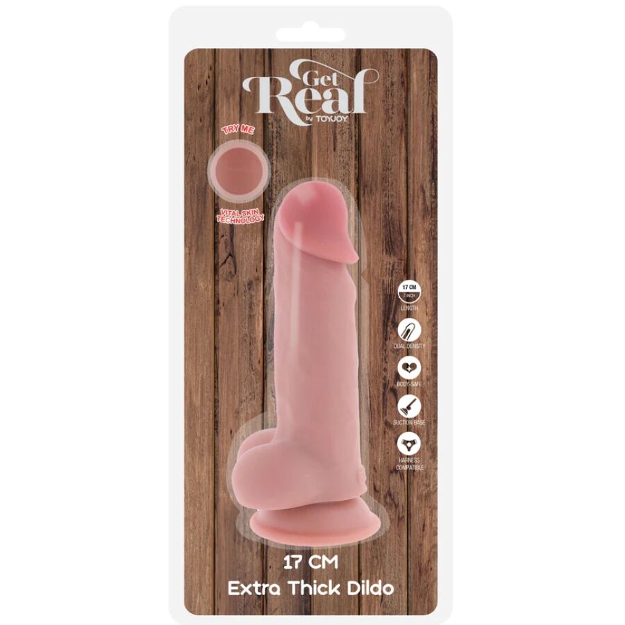 Get Real Deluxe Realistischer Dildo – Hoden, Extra Dick, 17 cm
