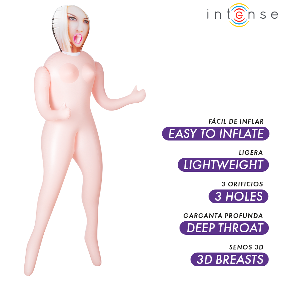 Intense Dolls Irina – Aufblasbare Puppe, 3 Oeffnungen
