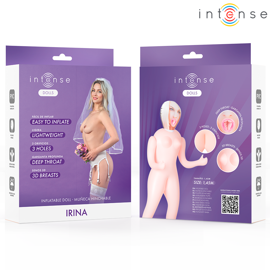 Intense Dolls Irina – Aufblasbare Puppe, 3 Oeffnungen