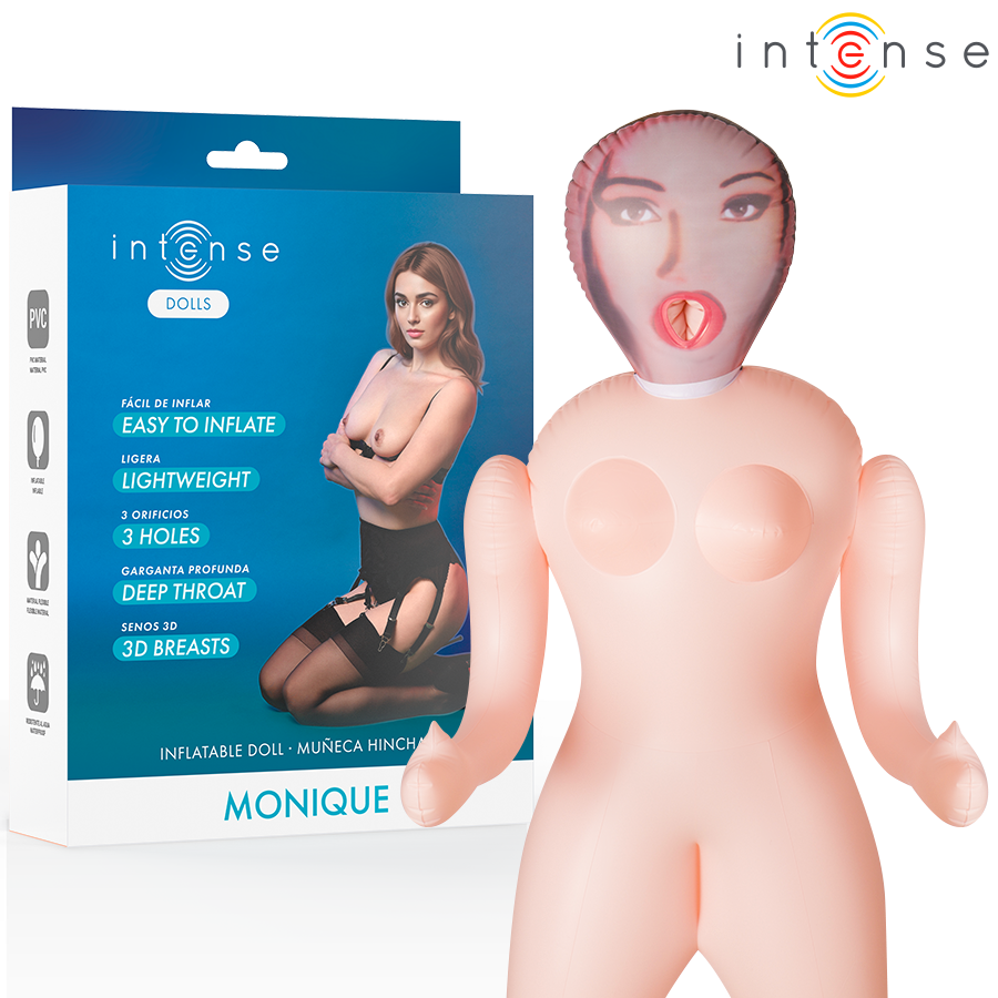 Intense Dolls Monique – Aufblasbare Puppe, 3 Oeffnungen