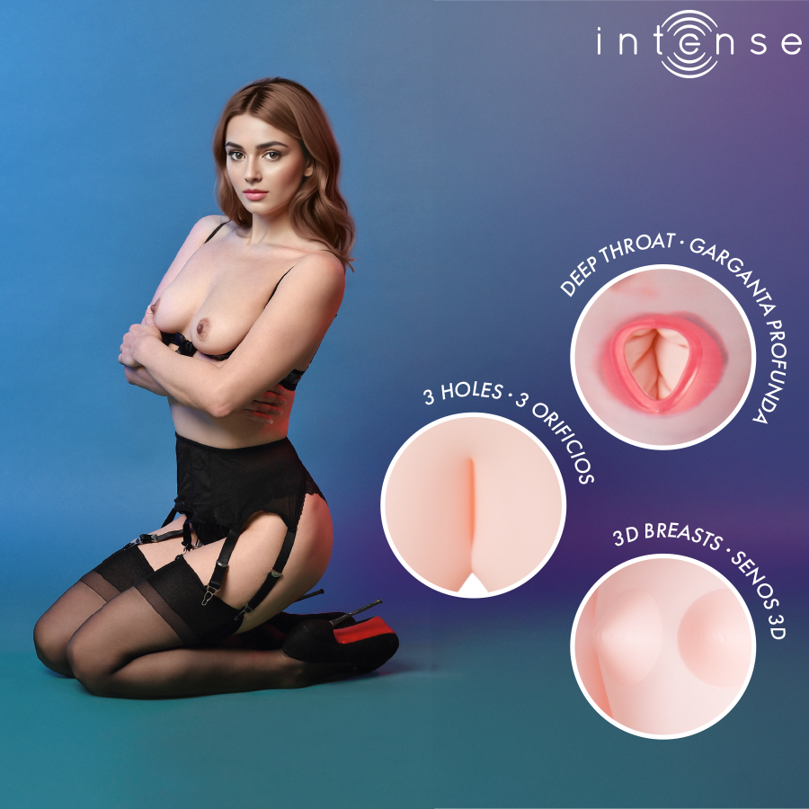 Intense Dolls Monique – Aufblasbare Puppe, 3 Oeffnungen