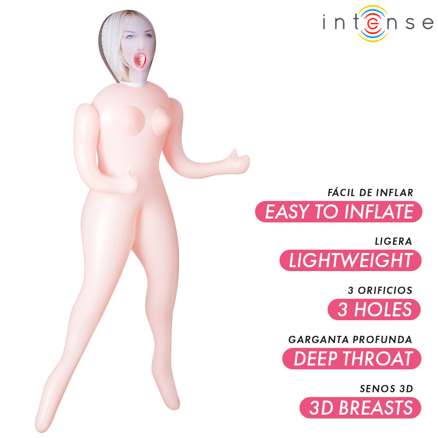 Intense Dolls Ingrid – Aufblasbare Puppe, 3 Oeffnungen