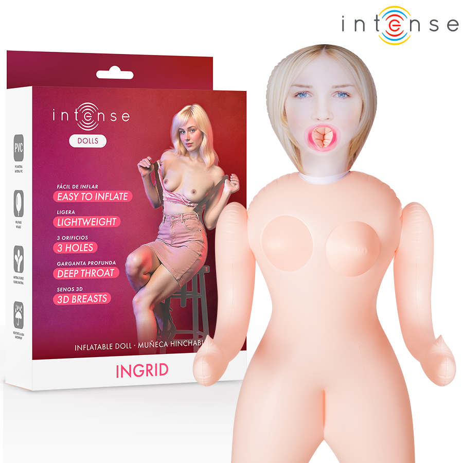Intense Dolls Ingrid – Aufblasbare Puppe, 3 Oeffnungen