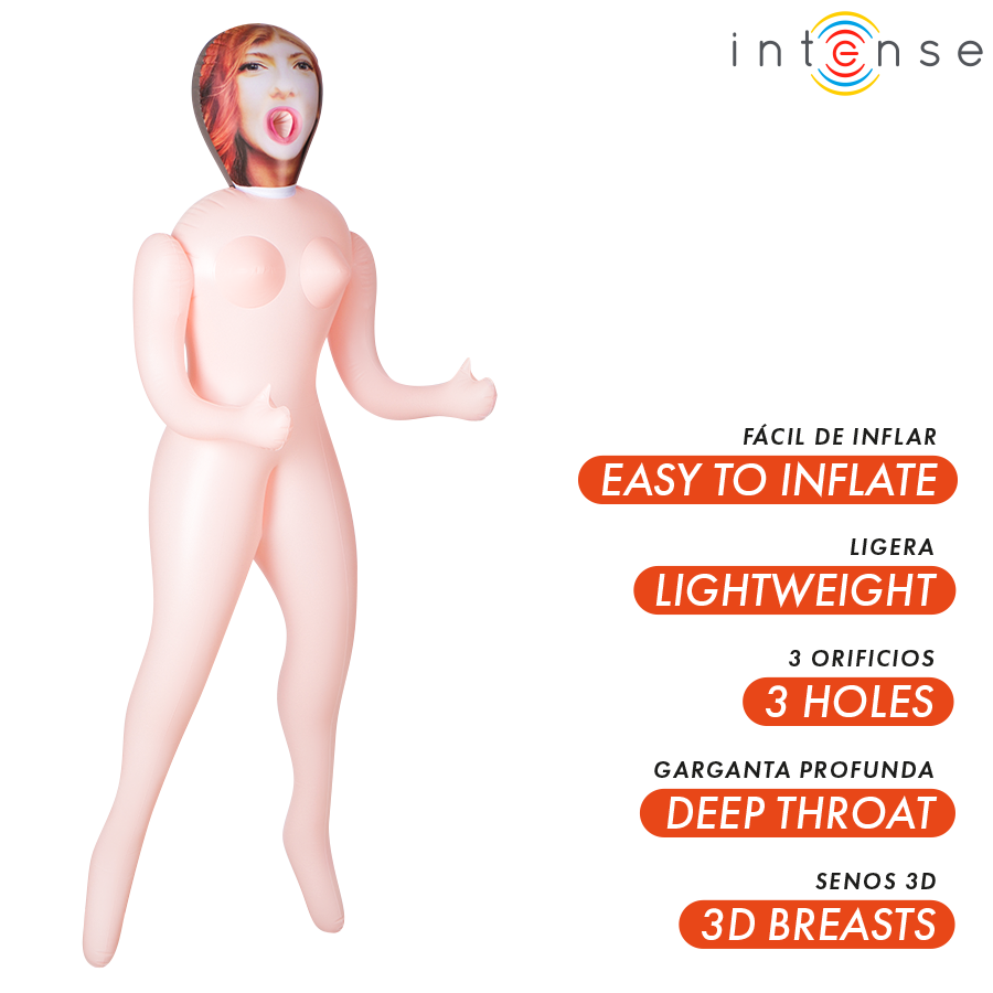 Intense Dolls Scarlett – Aufblasbare Puppe, 3 Oeffnungen