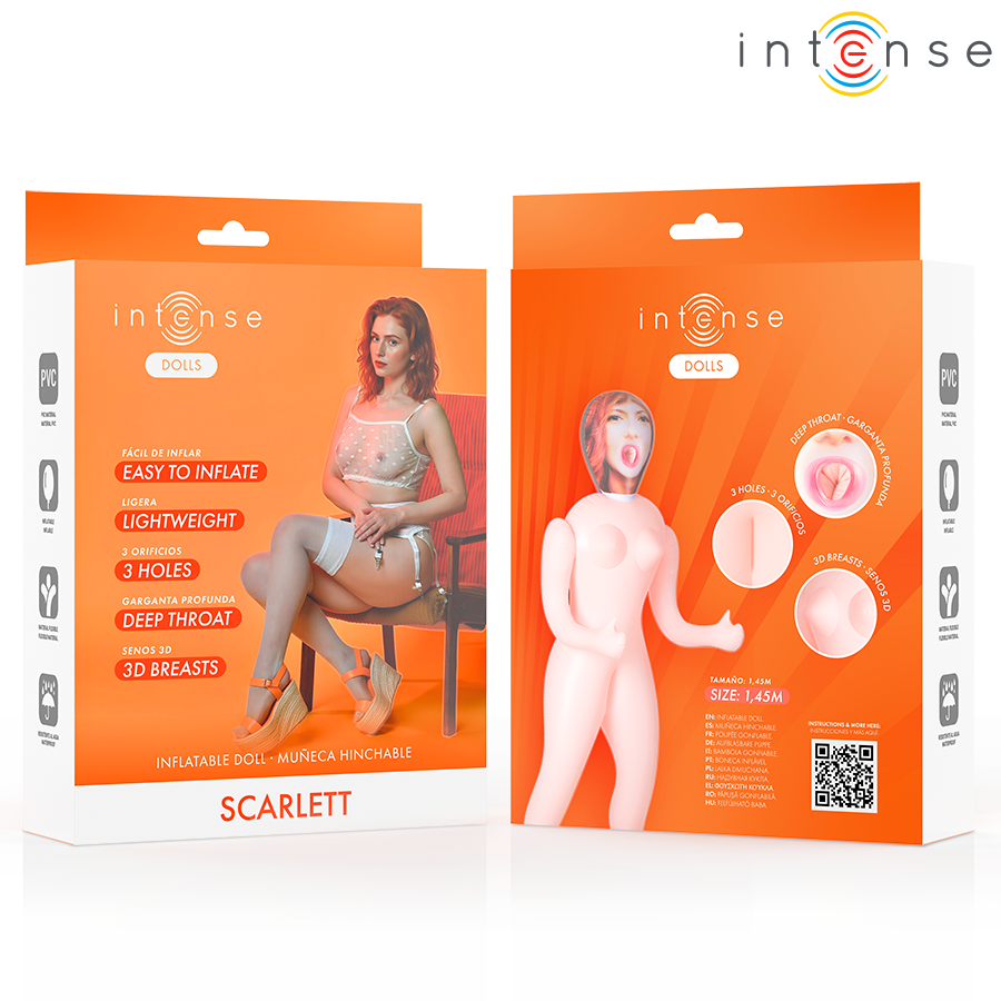 Intense Dolls Scarlett – Aufblasbare Puppe, 3 Oeffnungen