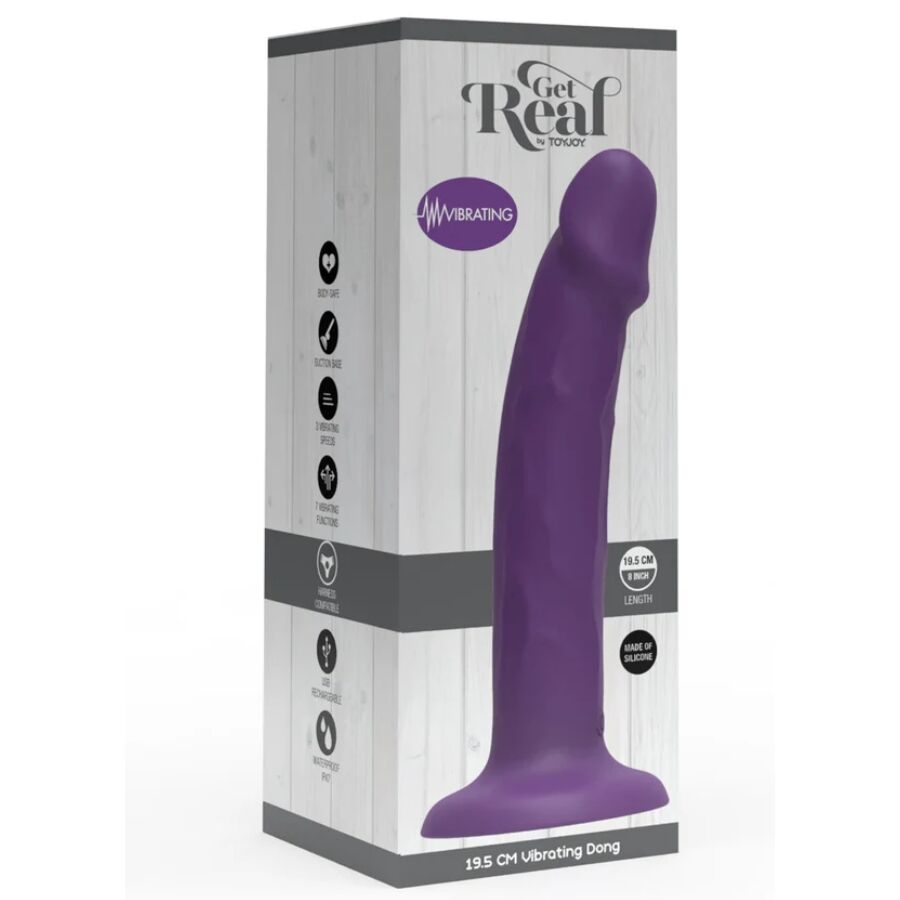 Get Real Realistischer Silikon-Vibrationsdildo – Lila, 19,5 cm