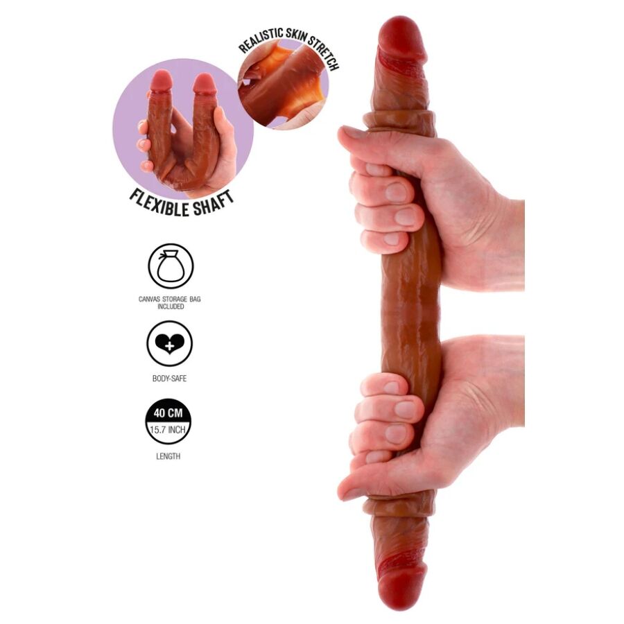 Get Real Doppelendes Silikon-Dildo – Karamell, 40 cm