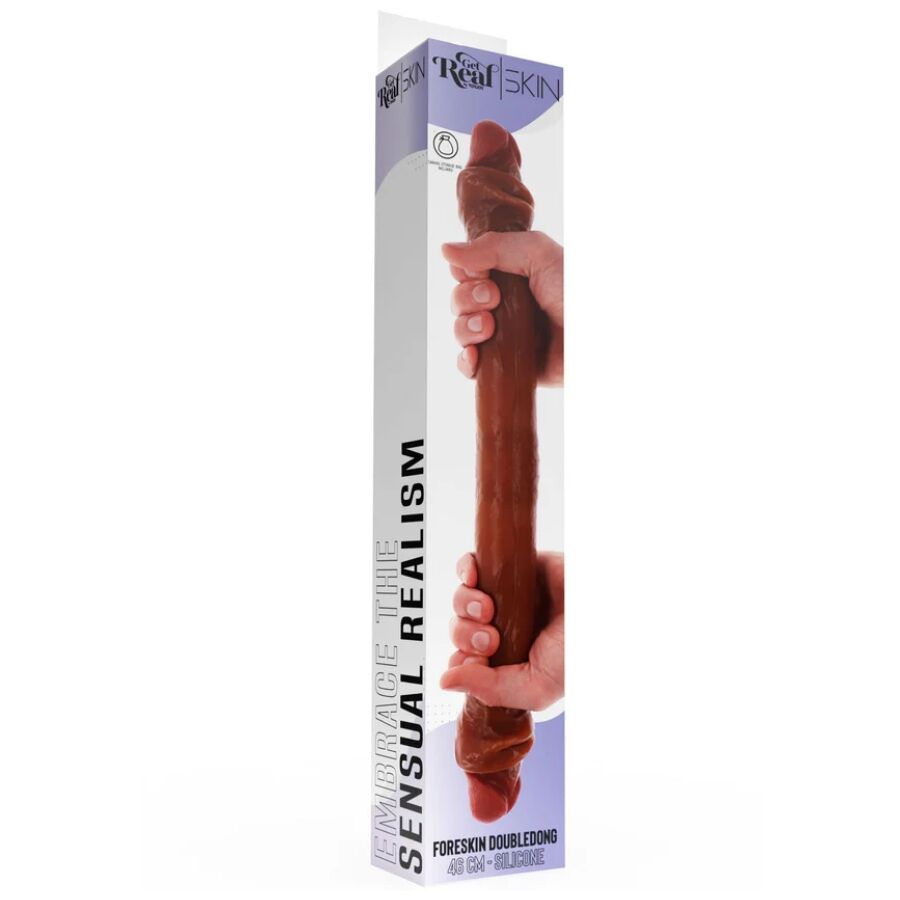Get Real Doppelendes Silikon-Dildo – Karamell, 46 cm