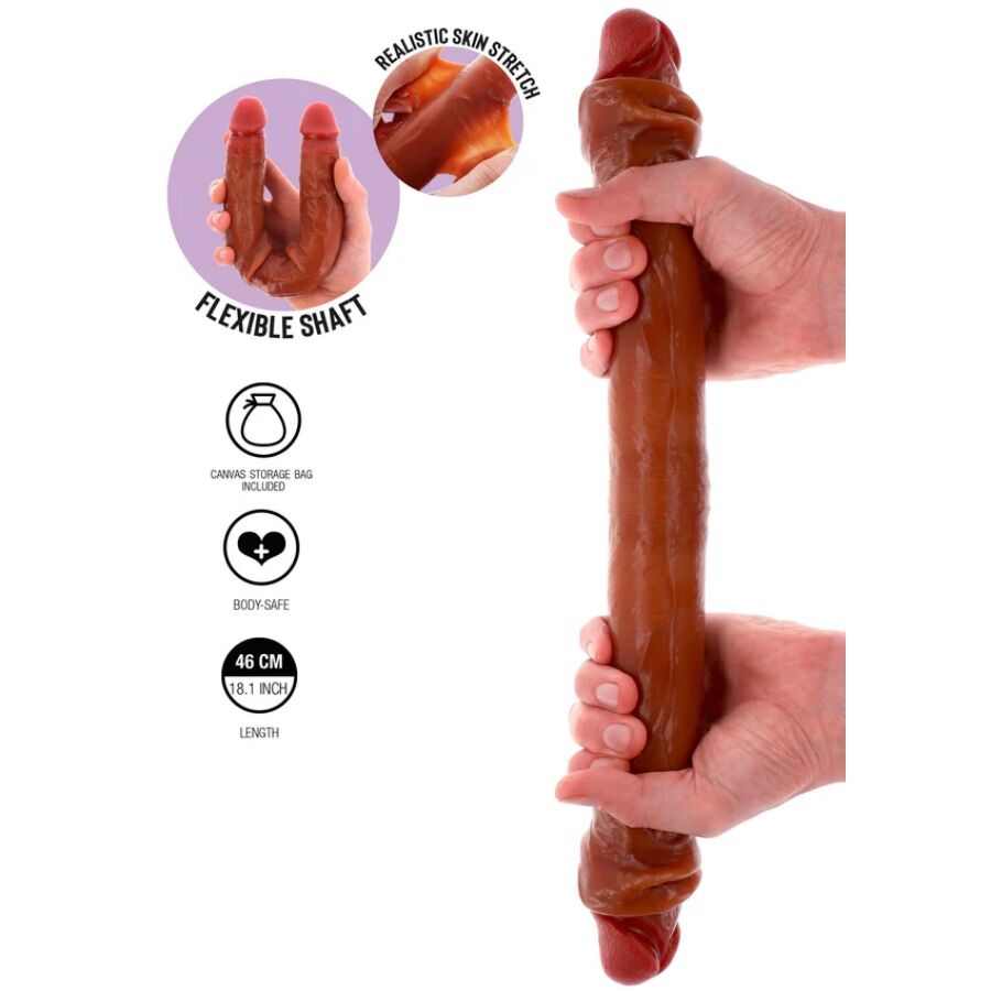 Get Real Doppelendes Silikon-Dildo – Karamell, 46 cm