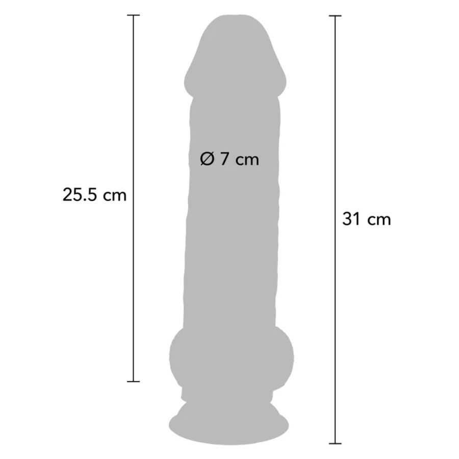 Get Real Deluxe Realist. Dildo mit Hoden – Extra Dick, 31 cm