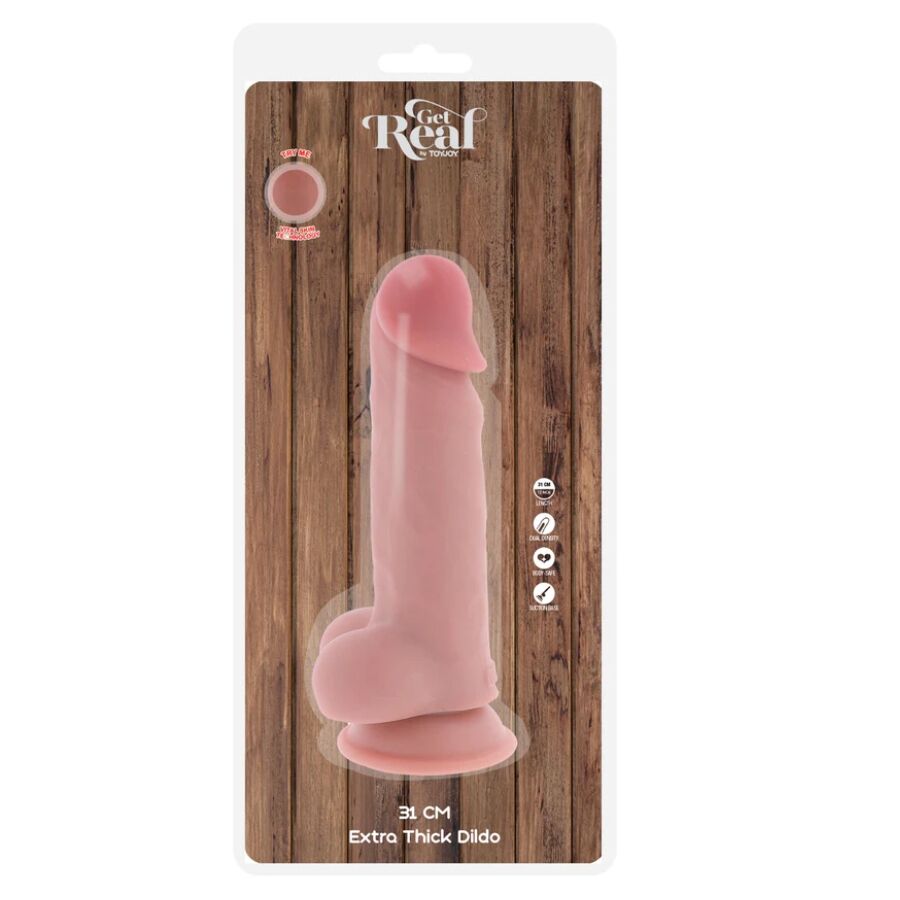 Get Real Deluxe Realist. Dildo mit Hoden – Extra Dick, 31 cm