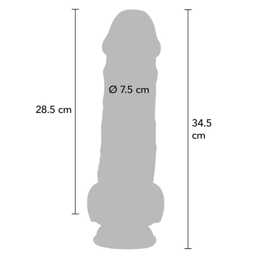 Get Real Deluxe Realist. Dildo mit Hoden – Extra Dick, 34,5 cm