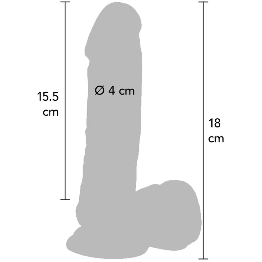 Get Real Vibrierender Dildo 18 cm mit Hodensack – Hautton
