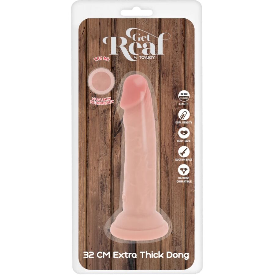 Get Real Deluxe Doppeldichte TPE-Dildo – 32 cm