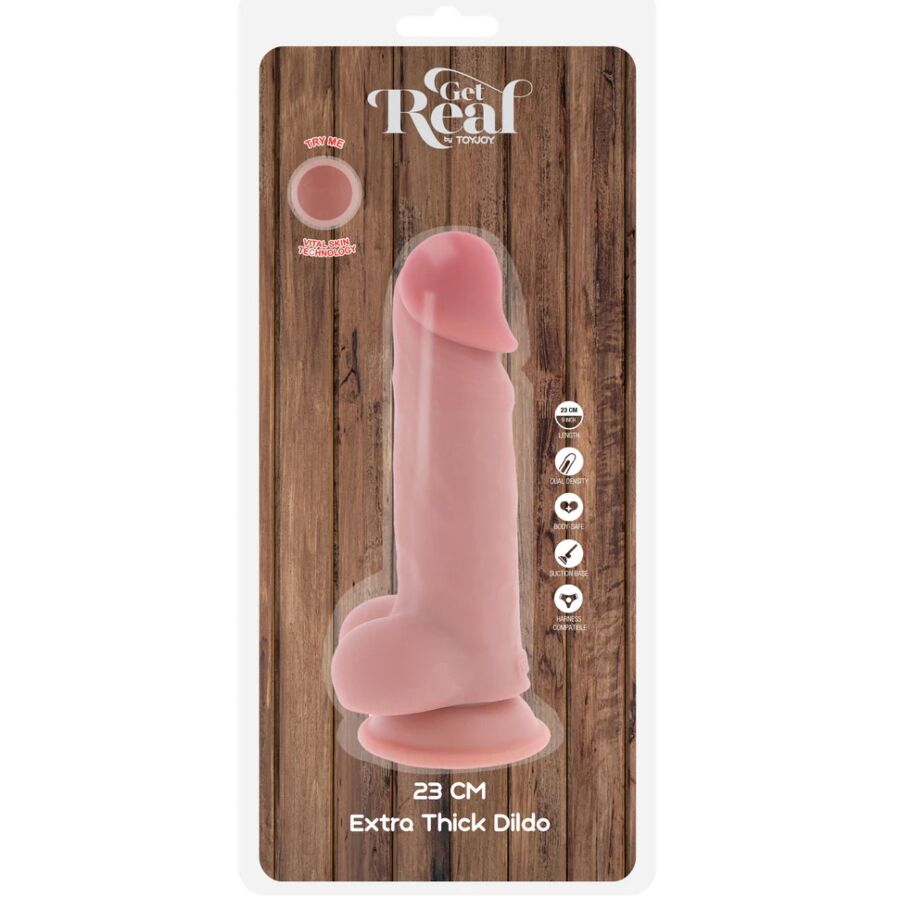 Get Real Deluxe Realist. Dildo mit Hoden – Extra Dick, 23 cm