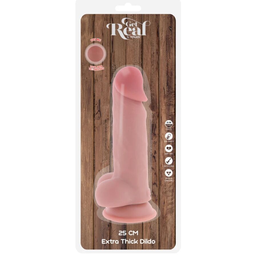 Get Real Deluxe Realist. Dildo mit Hoden – Extra Dick, 25 cm