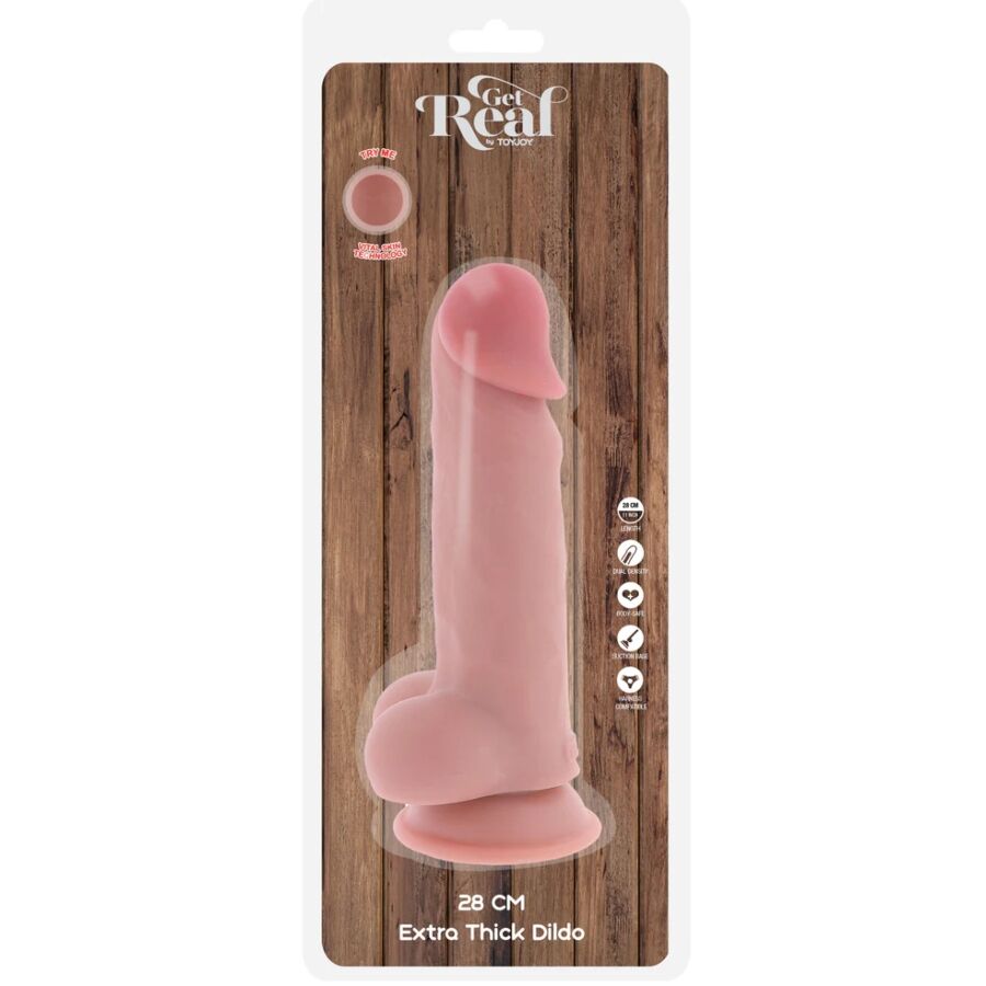 Get Real Deluxe Realist. Dildo mit Hoden – Extra Dick, 28 cm