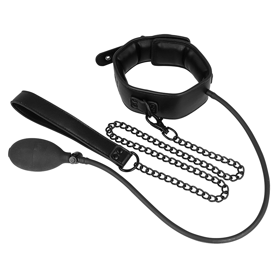 Fetish Submissive Bondage – Aufblasbares Halsband mit Kette