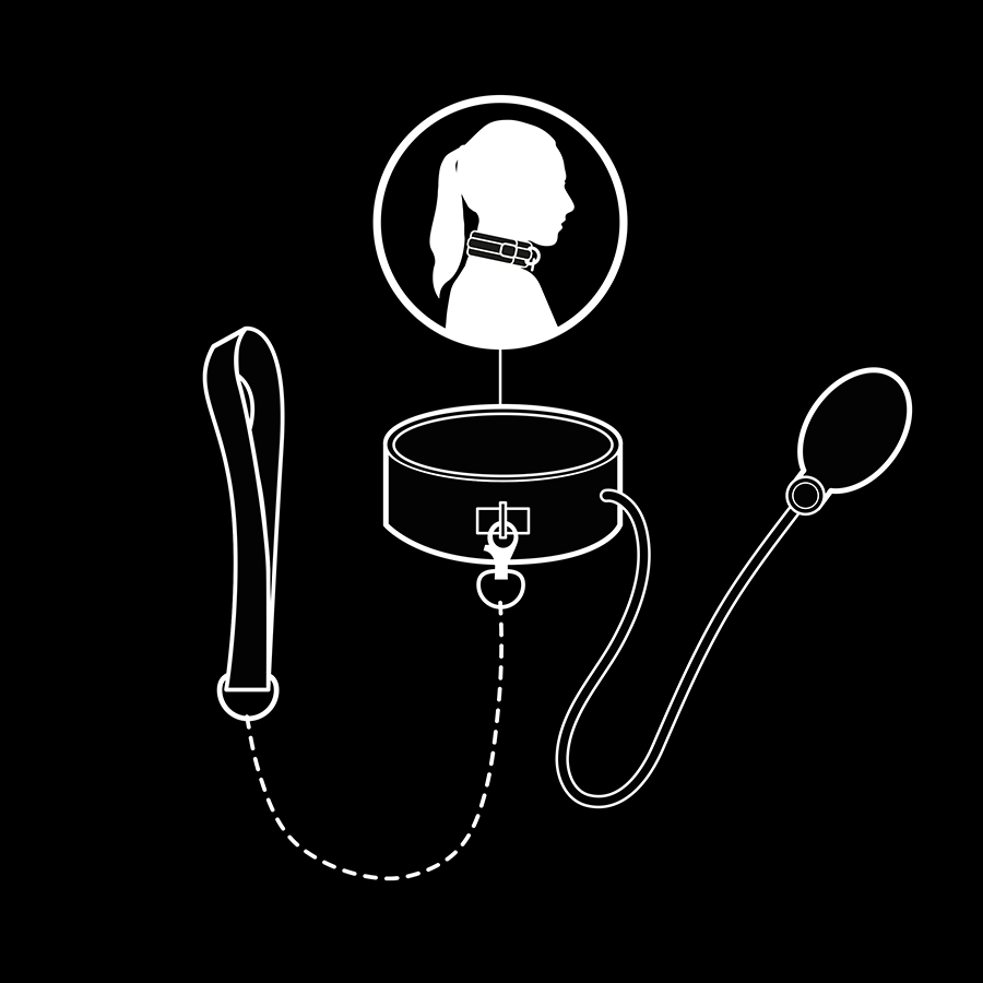 Fetish Submissive Bondage – Aufblasbares Halsband mit Kette