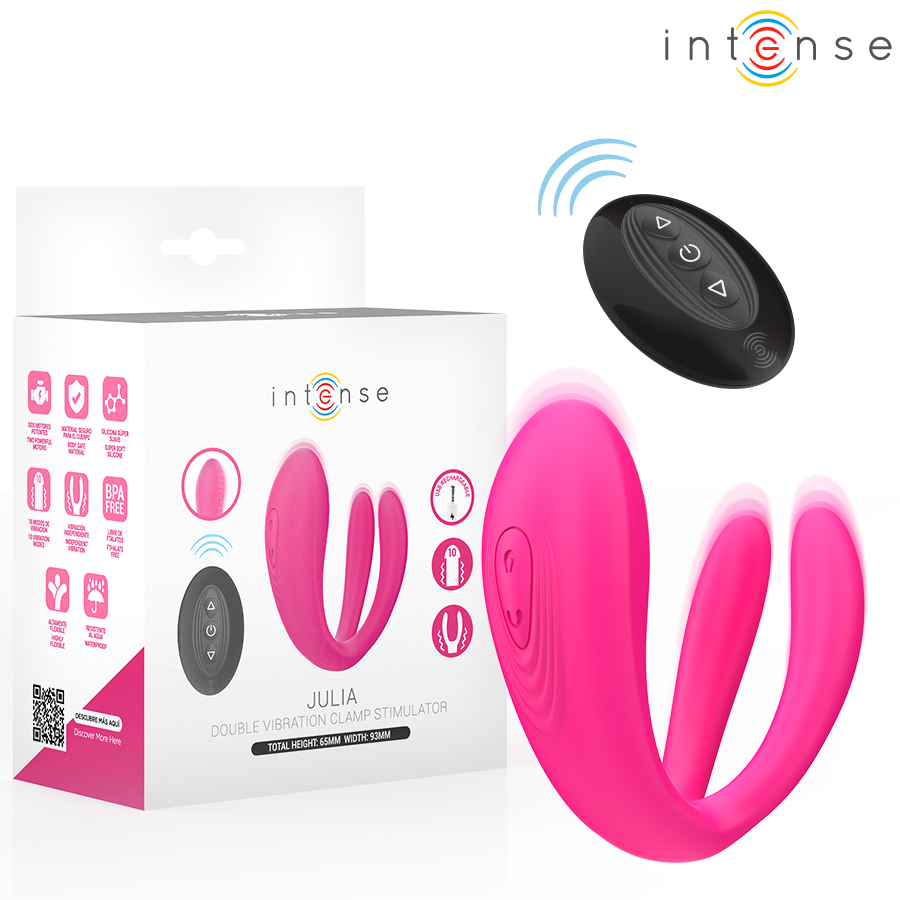 Intense Julia – Doppelvibrator mit Klemmstimulator, FB