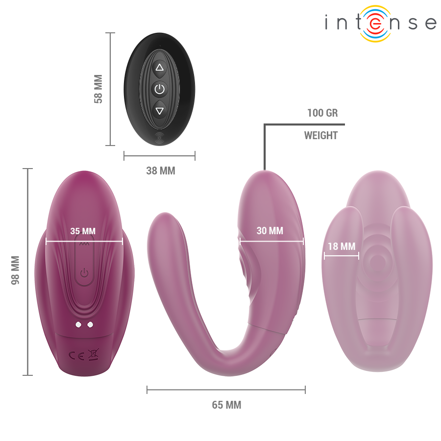 Intense Sandra – Klappenvibrator mit Klemmstimulator, FB