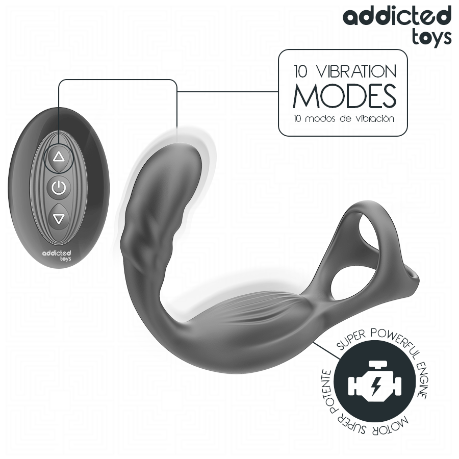 Addicted Toys Doppel-Prostataring mit Fernbedienung – vibrierend
