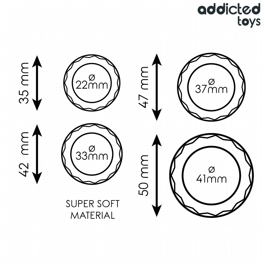 Addicted Toys Structured Cock Ring Set – 4 Groessen